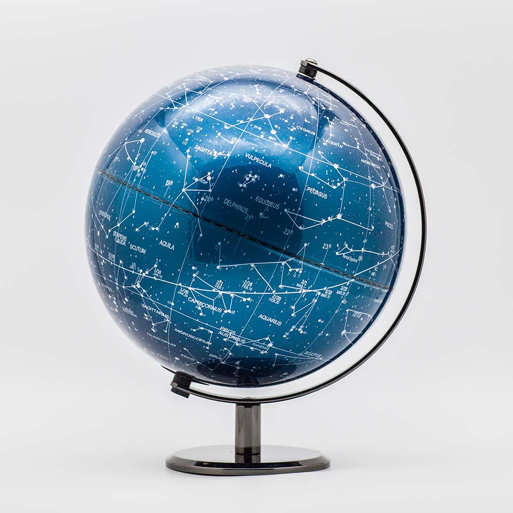 SKYGLOBE 10吋星座烤黑半原始底座地球儀-藍